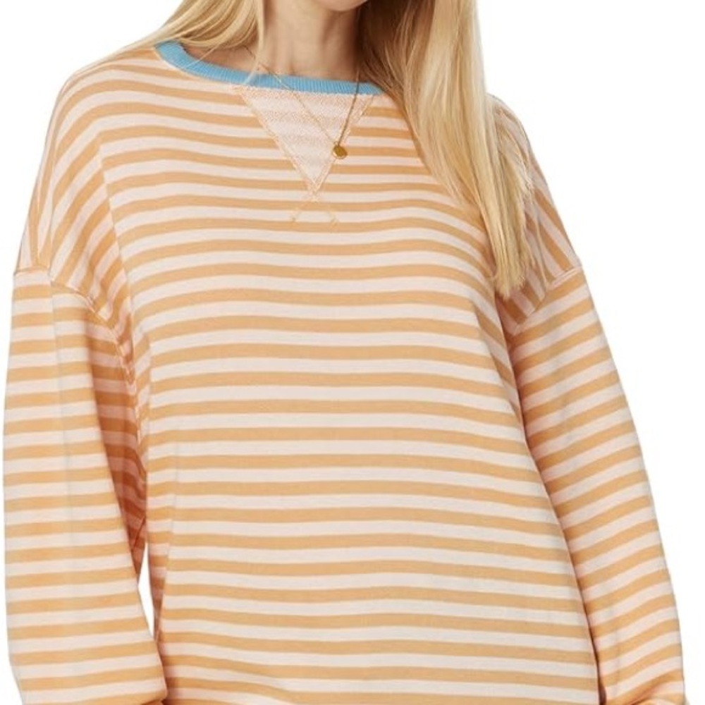 NWOT We the Free People Womens Classic Striped Crew Latte Combo Medium